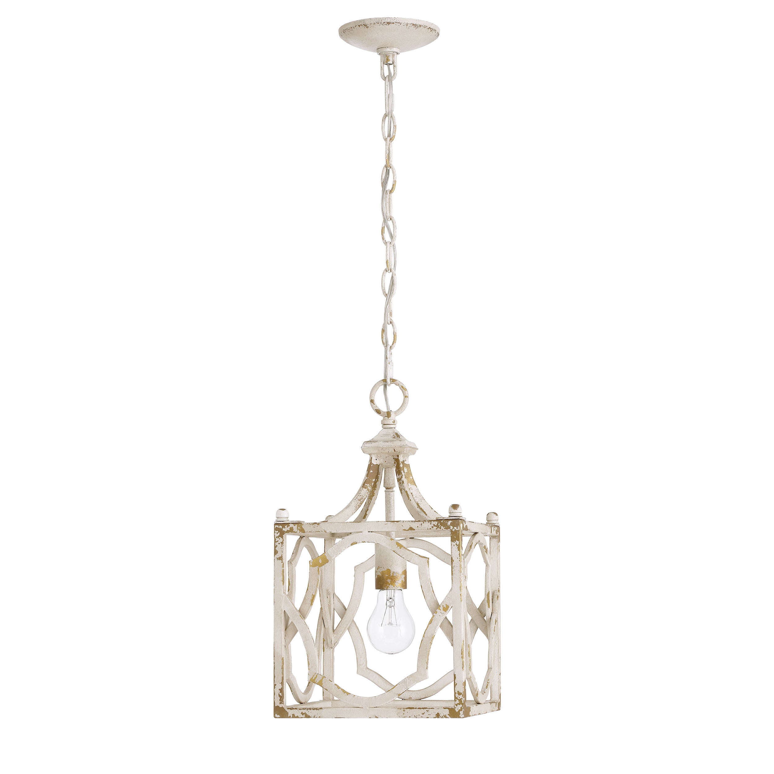 Golden Lighting Laurent 1-Light Pendant in Antique Ivory