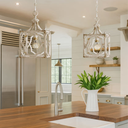 Golden Lighting Laurent 1-Light Pendant in Antique Ivory