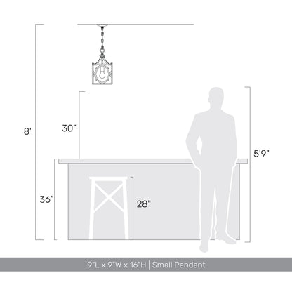 Golden Lighting Laurent 1-Light Pendant in Antique Ivory - - Golden Lighting