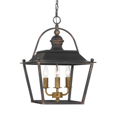Golden Lighting Christoff 3-light Pendant in Antique Black Iron - - Golden Lighting