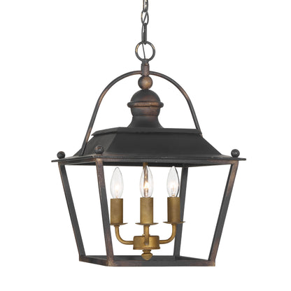 Golden Lighting Christoff 3-light Pendant in Antique Black Iron - - Golden Lighting