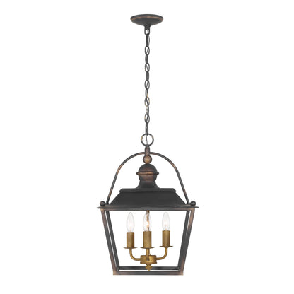 Golden Lighting Christoff 3-light Pendant in Antique Black Iron - - Golden Lighting