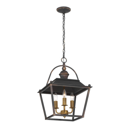 Golden Lighting Christoff 3-light Pendant in Antique Black Iron - - Golden Lighting