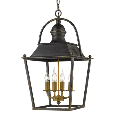 Golden Lighting Christoff 4-light Pendant in Antique Black Iron - - Golden Lighting