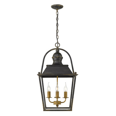 Golden Lighting Christoff 4-light Pendant in Antique Black Iron - - Golden Lighting