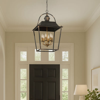 Golden Lighting Christoff 6-light Pendant in Antique Black Iron - - Golden Lighting