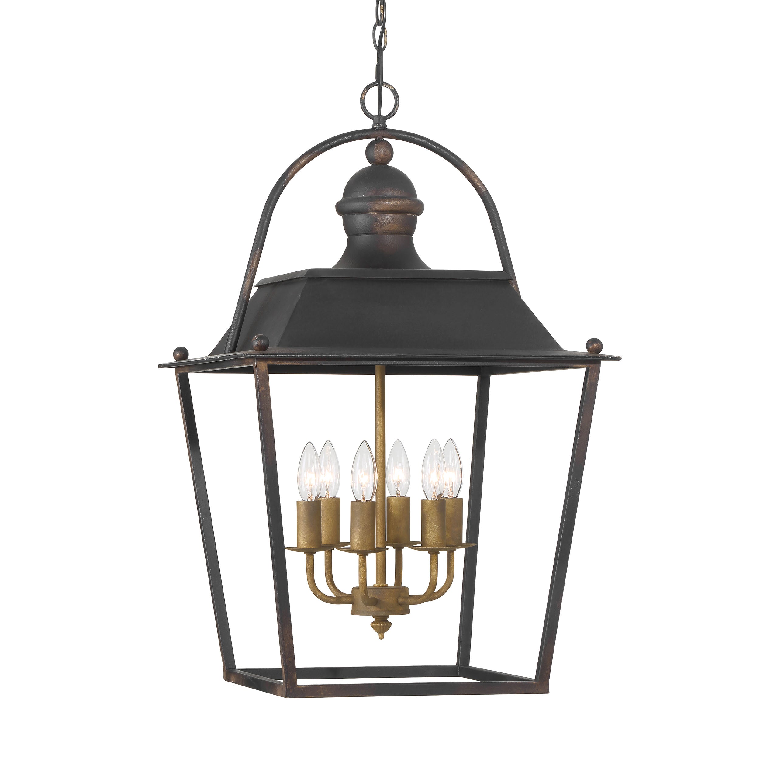 Golden Lighting Christoff 6-light Pendant in Antique Black Iron - - Golden Lighting