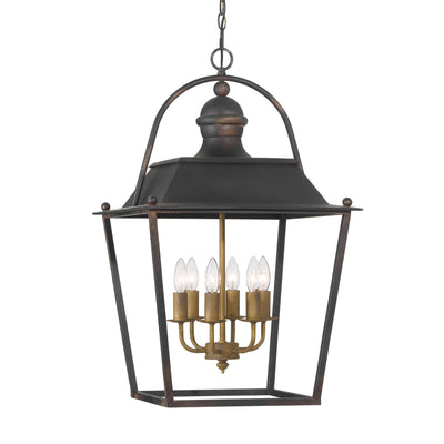 Golden Lighting Christoff 6-light Pendant in Antique Black Iron - - Golden Lighting