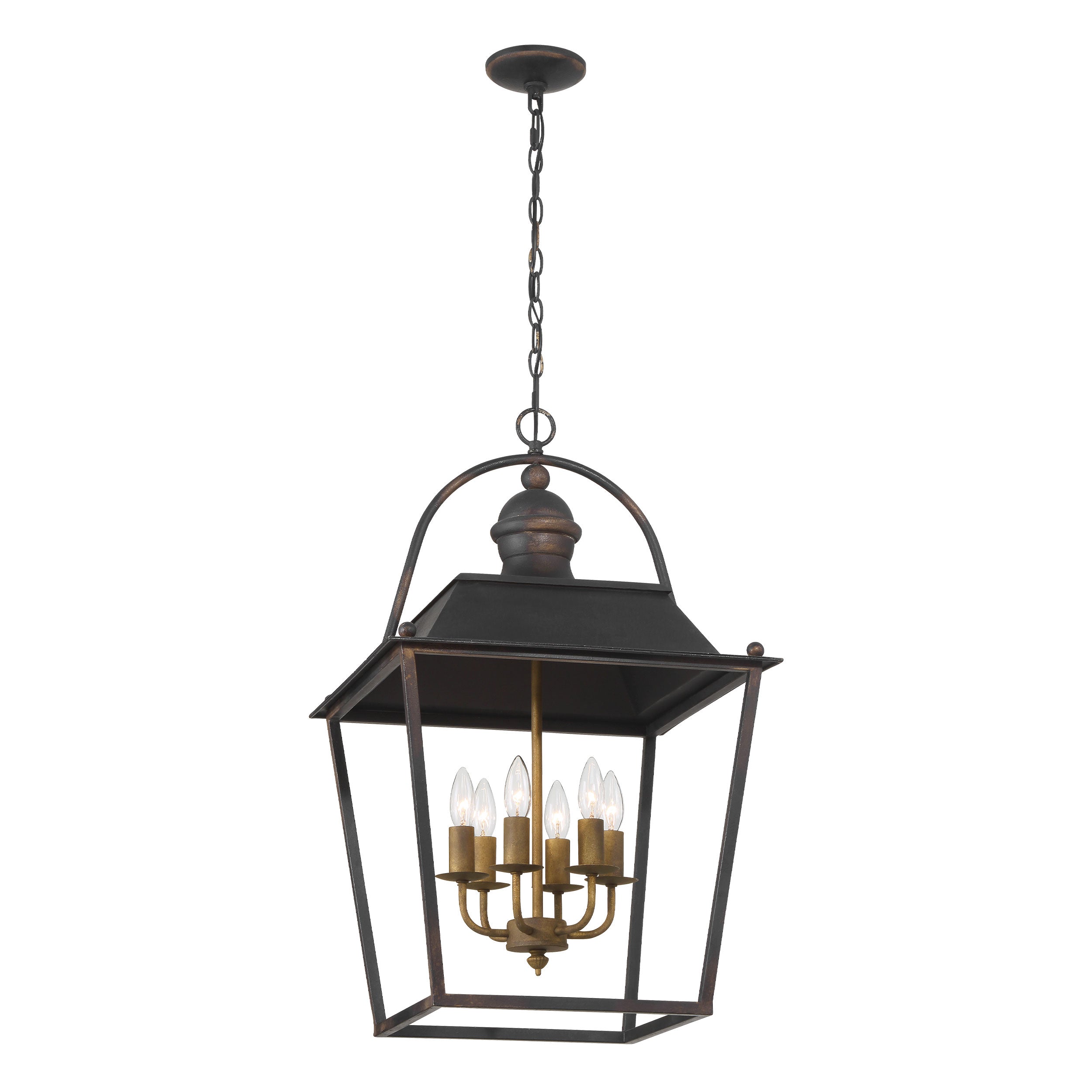 Golden Lighting Christoff 6-light Pendant in Antique Black Iron - - Golden Lighting