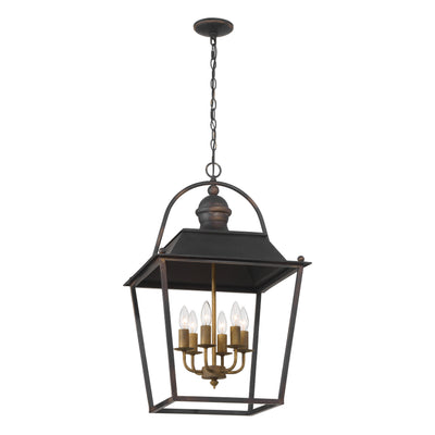 Golden Lighting Christoff 6-light Pendant in Antique Black Iron - - Golden Lighting