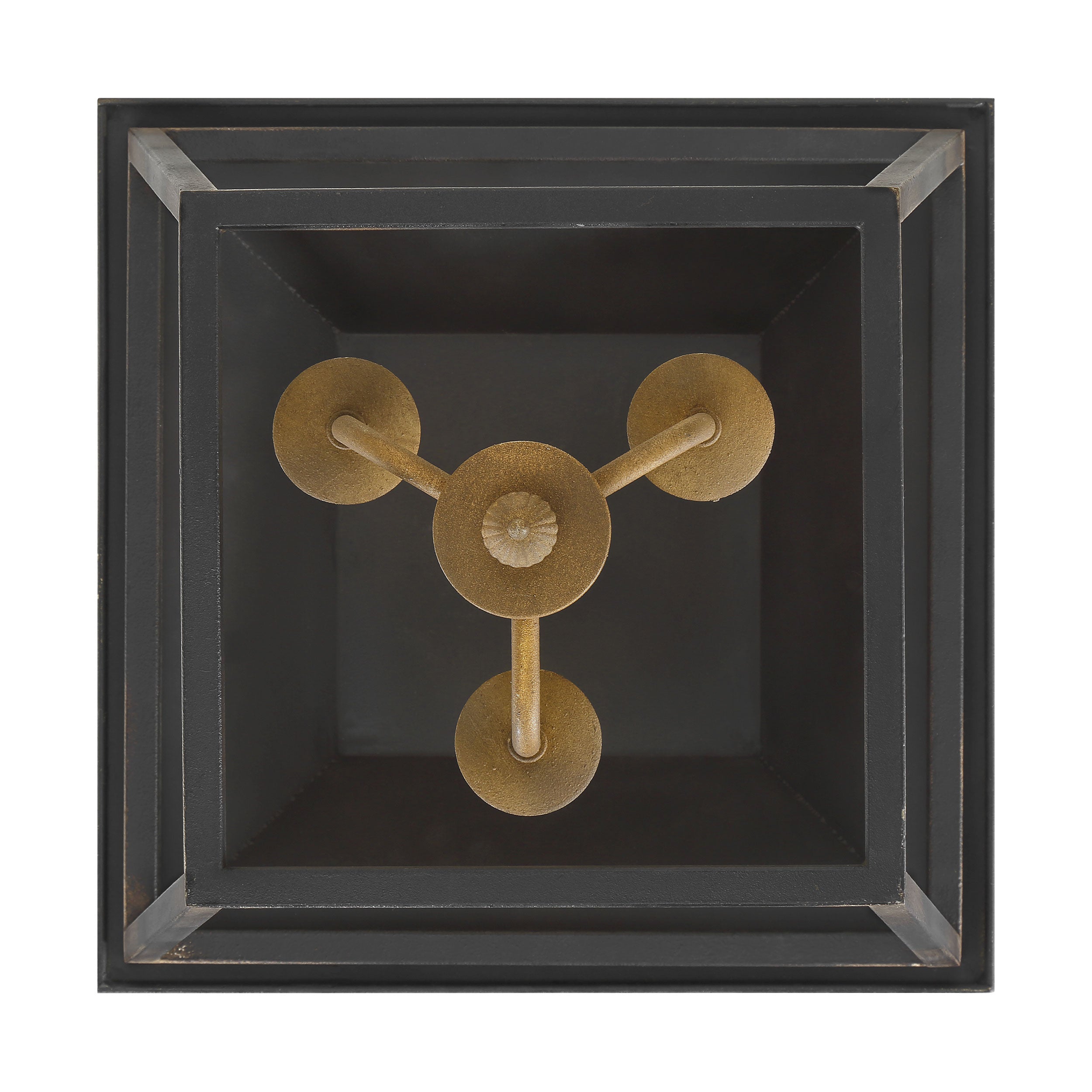 Golden Lighting Christoff 3-light Flush Mount in Antique Black Iron - - Golden Lighting