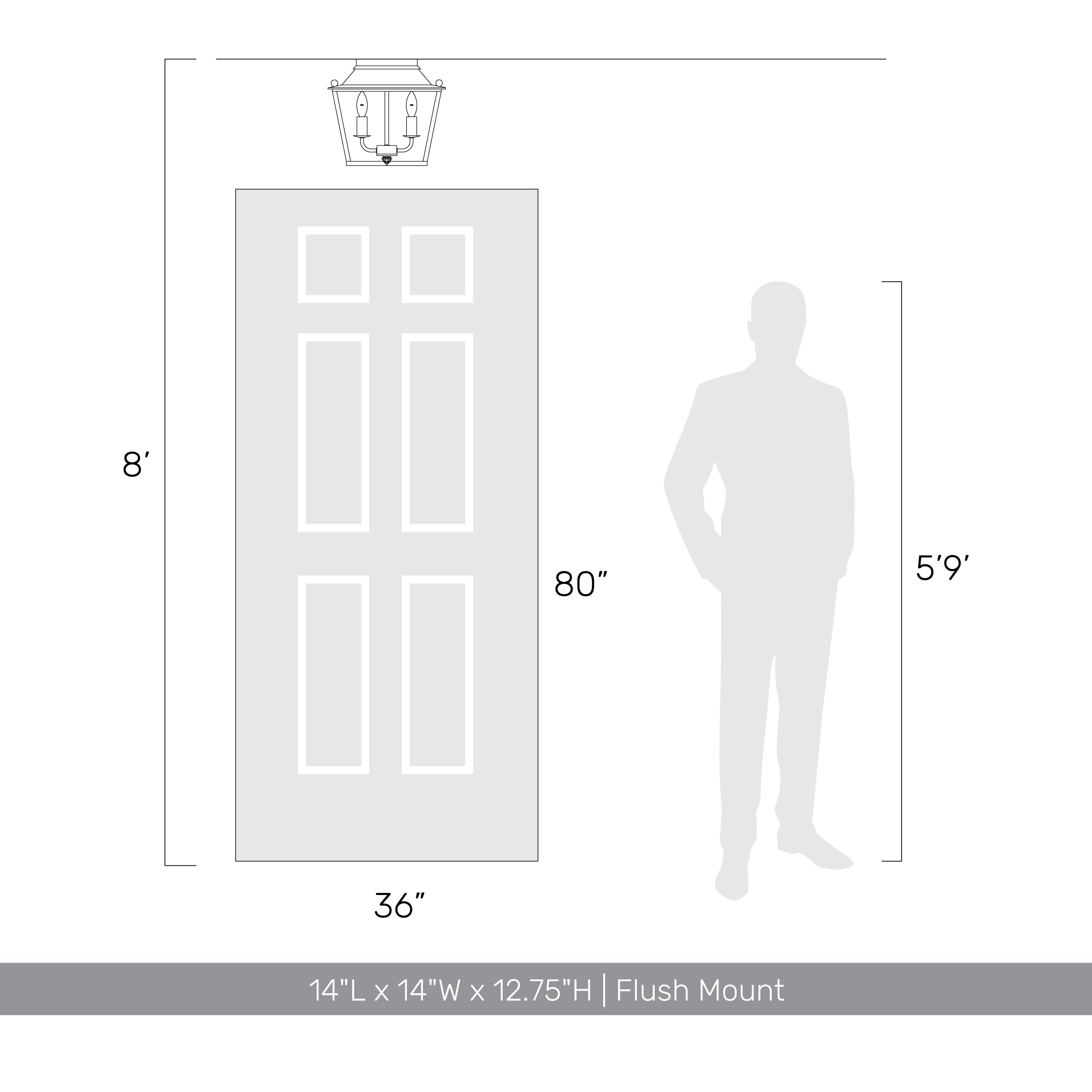 Golden Lighting Christoff 3-light Flush Mount in Antique Black Iron - - Golden Lighting