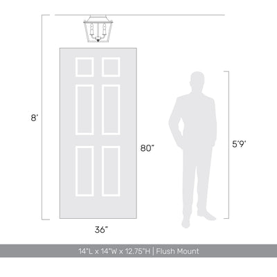 Golden Lighting Christoff 3-light Flush Mount in Antique Black Iron - - Golden Lighting