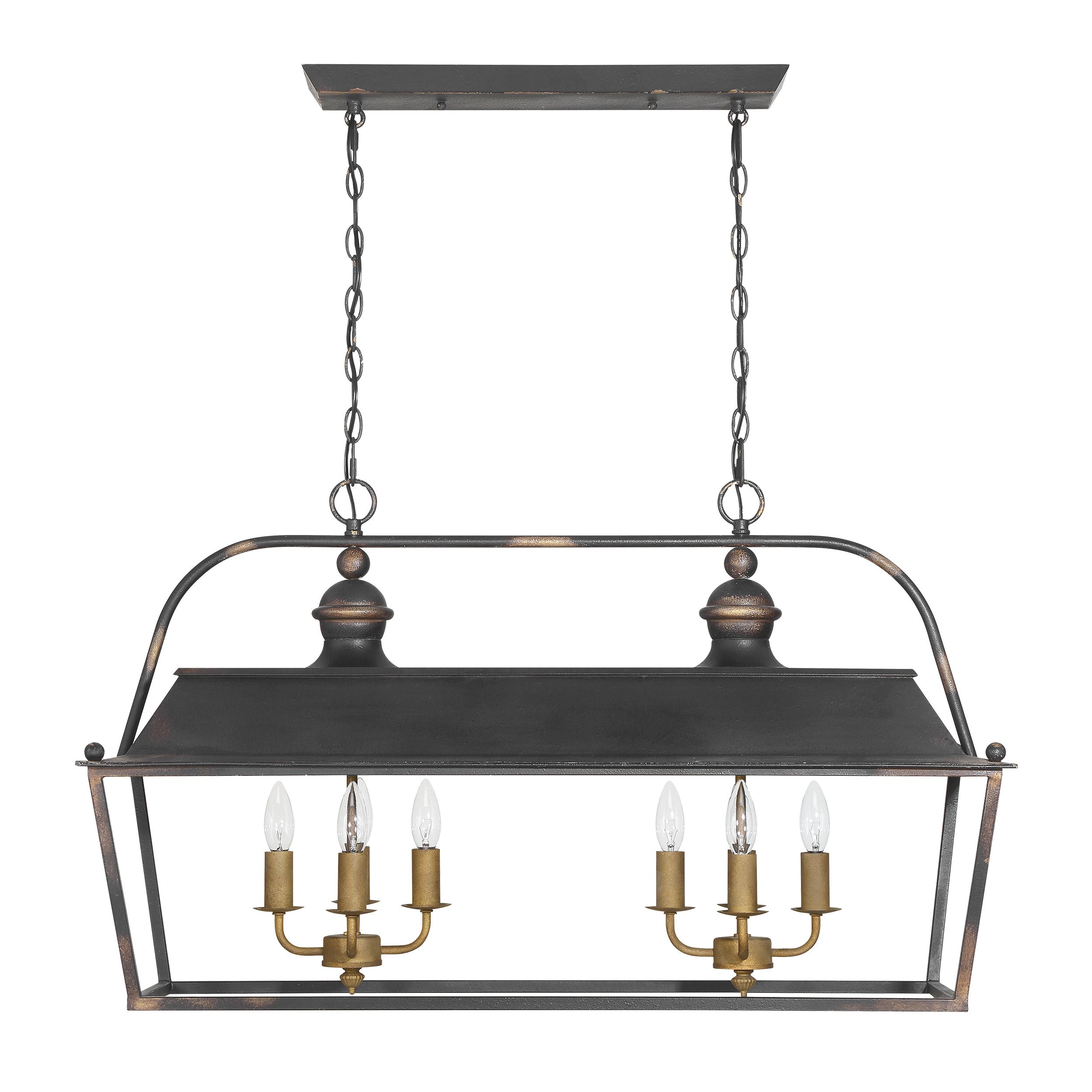 Golden Lighting Christoff 8-light Island Light in Antique Black Iron - - Golden Lighting