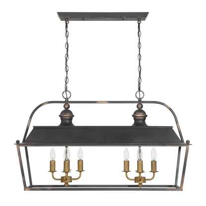 Golden Lighting Christoff 8-light Island Light in Antique Black Iron - - Golden Lighting
