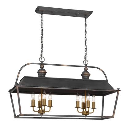 Golden Lighting Christoff 8-light Island Light in Antique Black Iron - - Golden Lighting