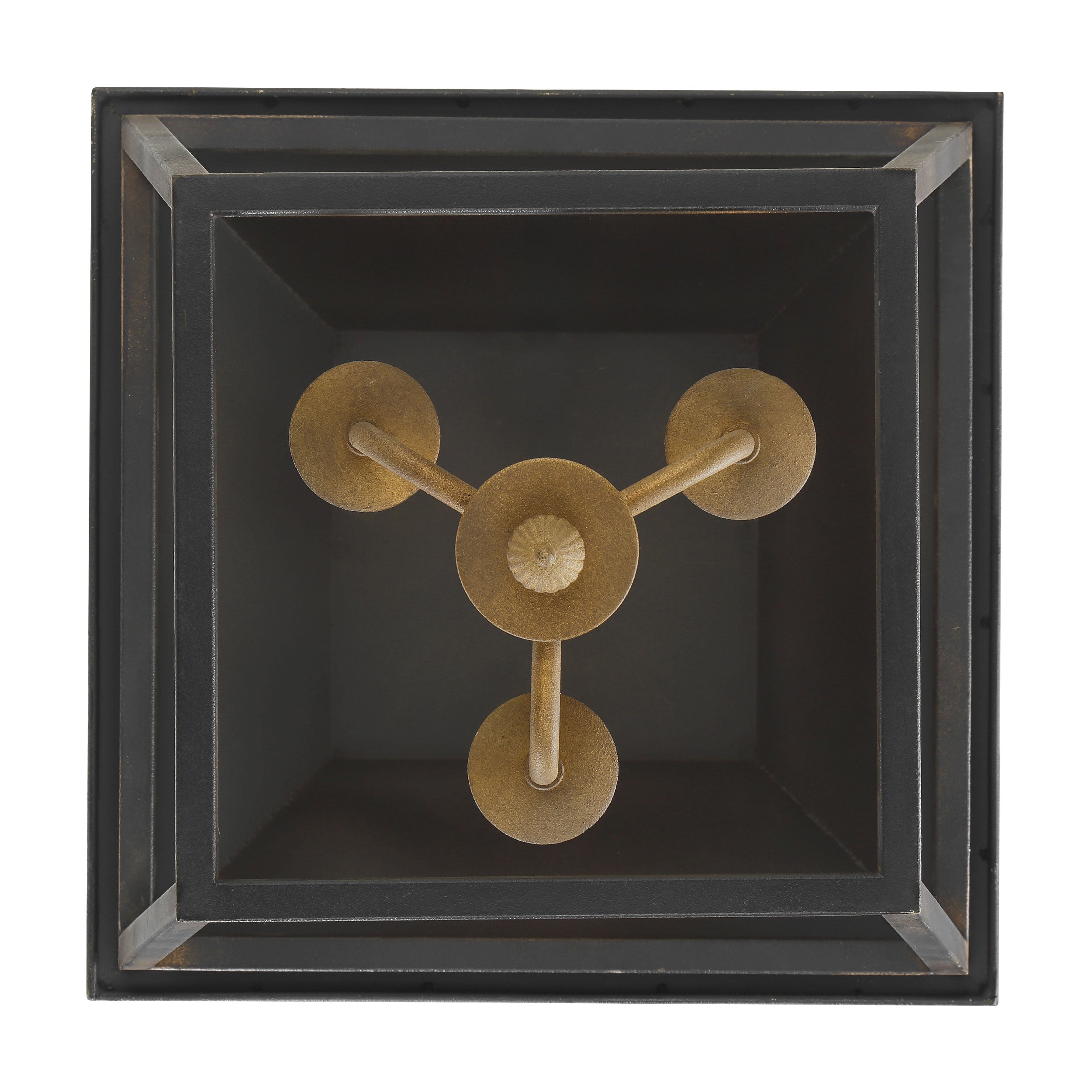 Golden Lighting Christoff 3-light Semi-Flush Mount in Antique Black Iron - - Golden Lighting
