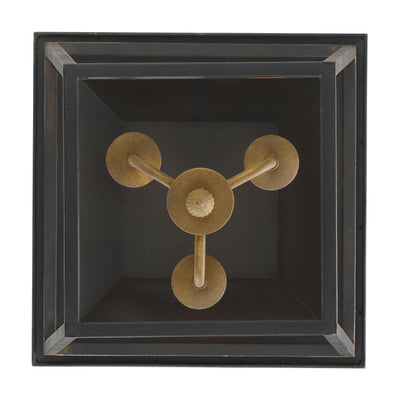 Golden Lighting Christoff 3-light Semi-Flush Mount in Antique Black Iron - - Golden Lighting