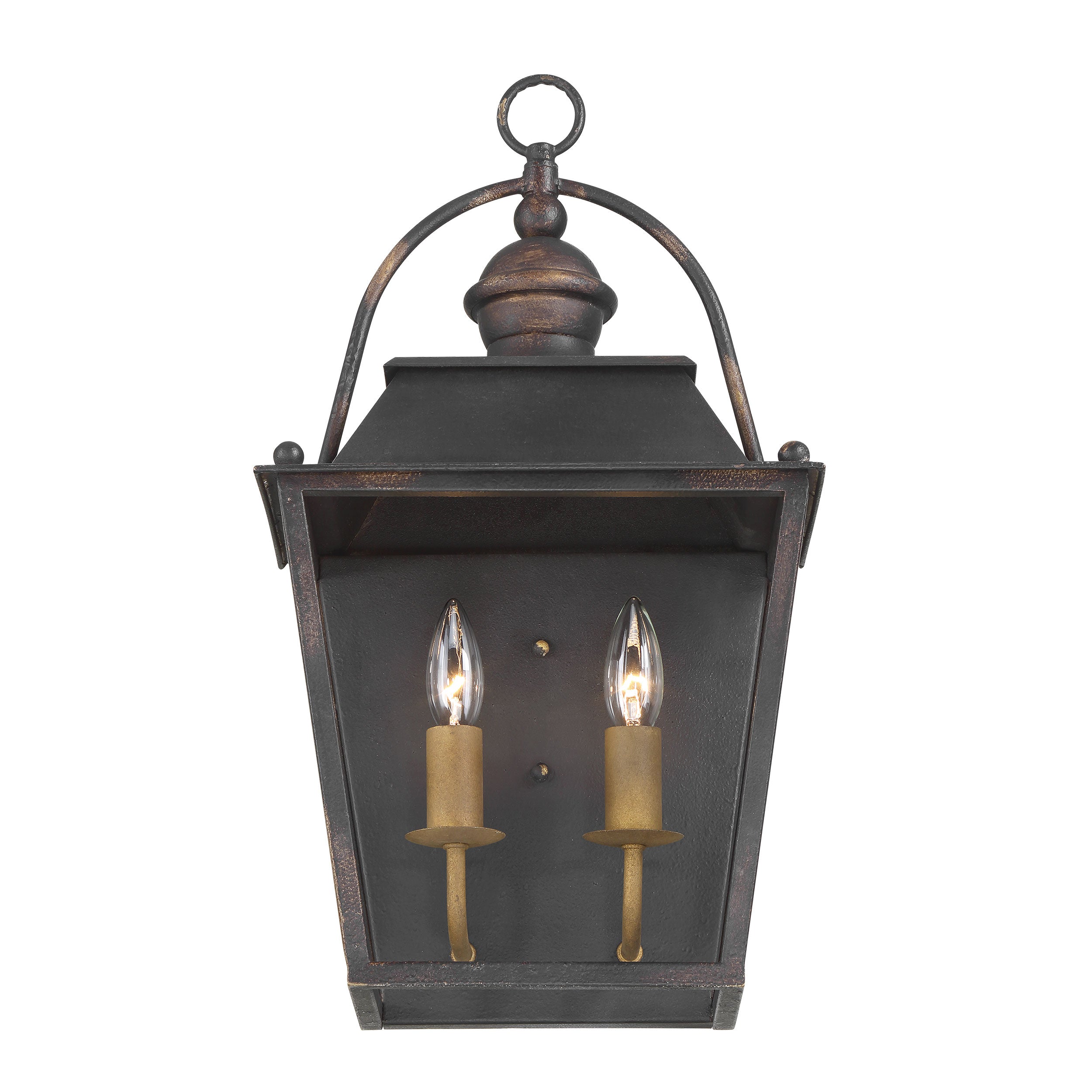 Golden Lighting Christoff 2-light Wall Sconce in Antique Black Iron - - Golden Lighting