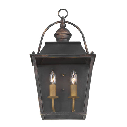 Golden Lighting Christoff 2-light Wall Sconce in Antique Black Iron - - Golden Lighting
