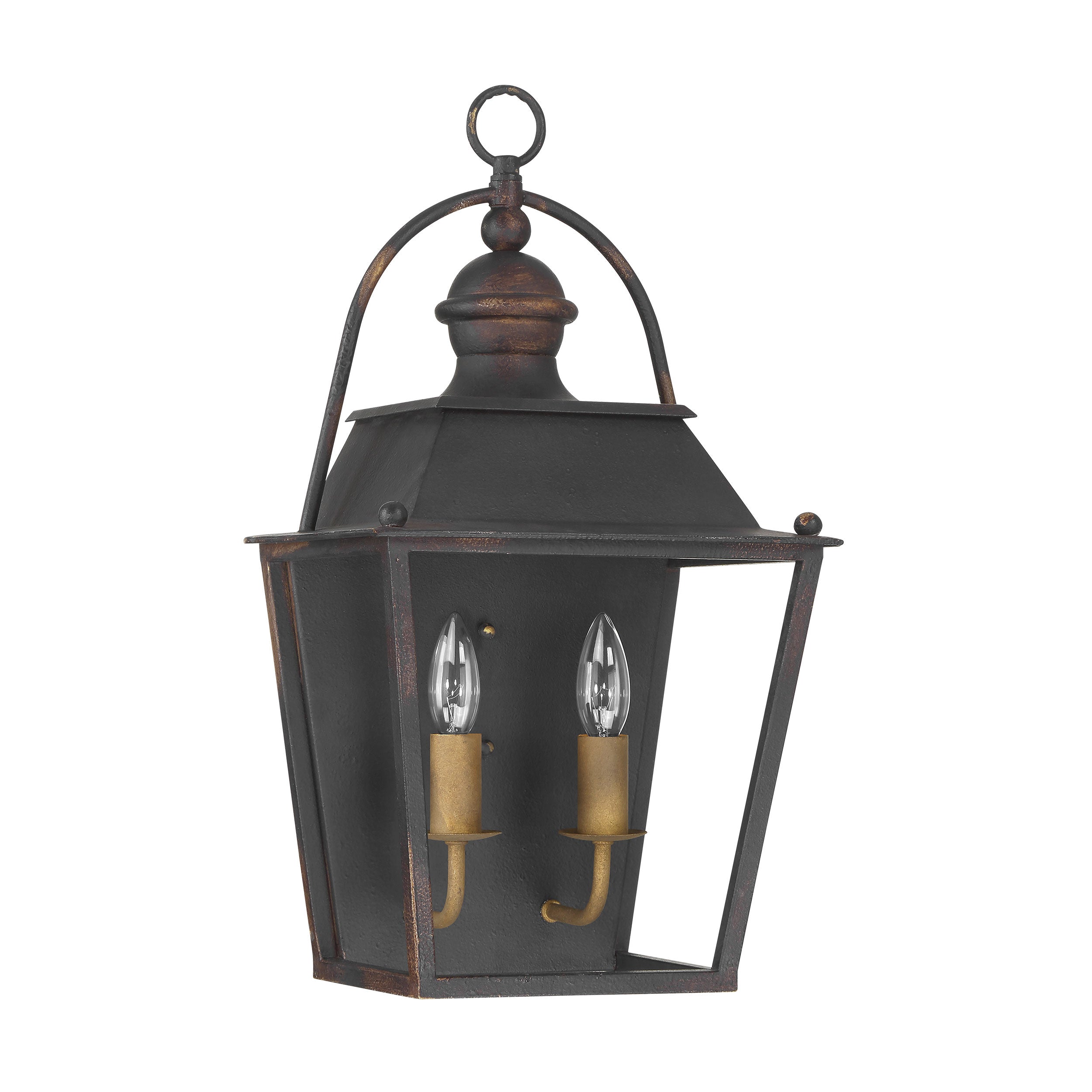 Golden Lighting Christoff 2-light Wall Sconce in Antique Black Iron - - Golden Lighting
