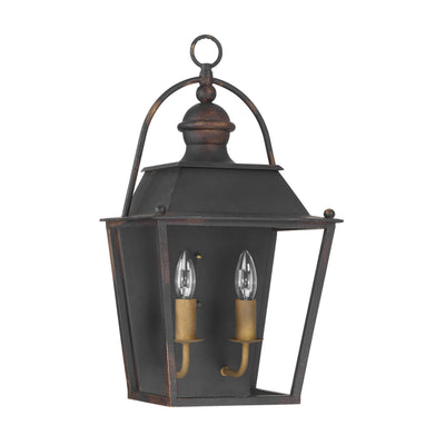 Golden Lighting Christoff 2-light Wall Sconce in Antique Black Iron - - Golden Lighting