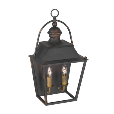 Golden Lighting Christoff 2-light Wall Sconce in Antique Black Iron - - Golden Lighting