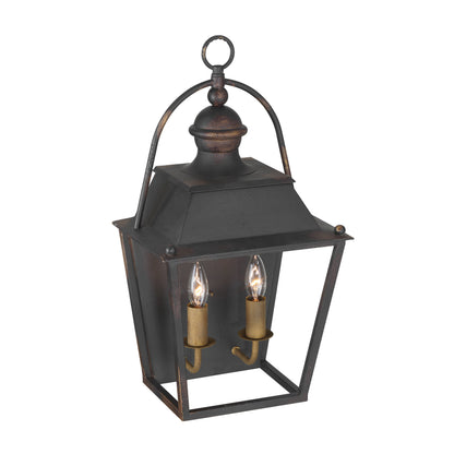 Golden Lighting Christoff 2-light Wall Sconce in Antique Black Iron - - Golden Lighting