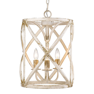 Golden Lighting Alcott 3-light Pendant in Antique Ivory - - Golden Lighting