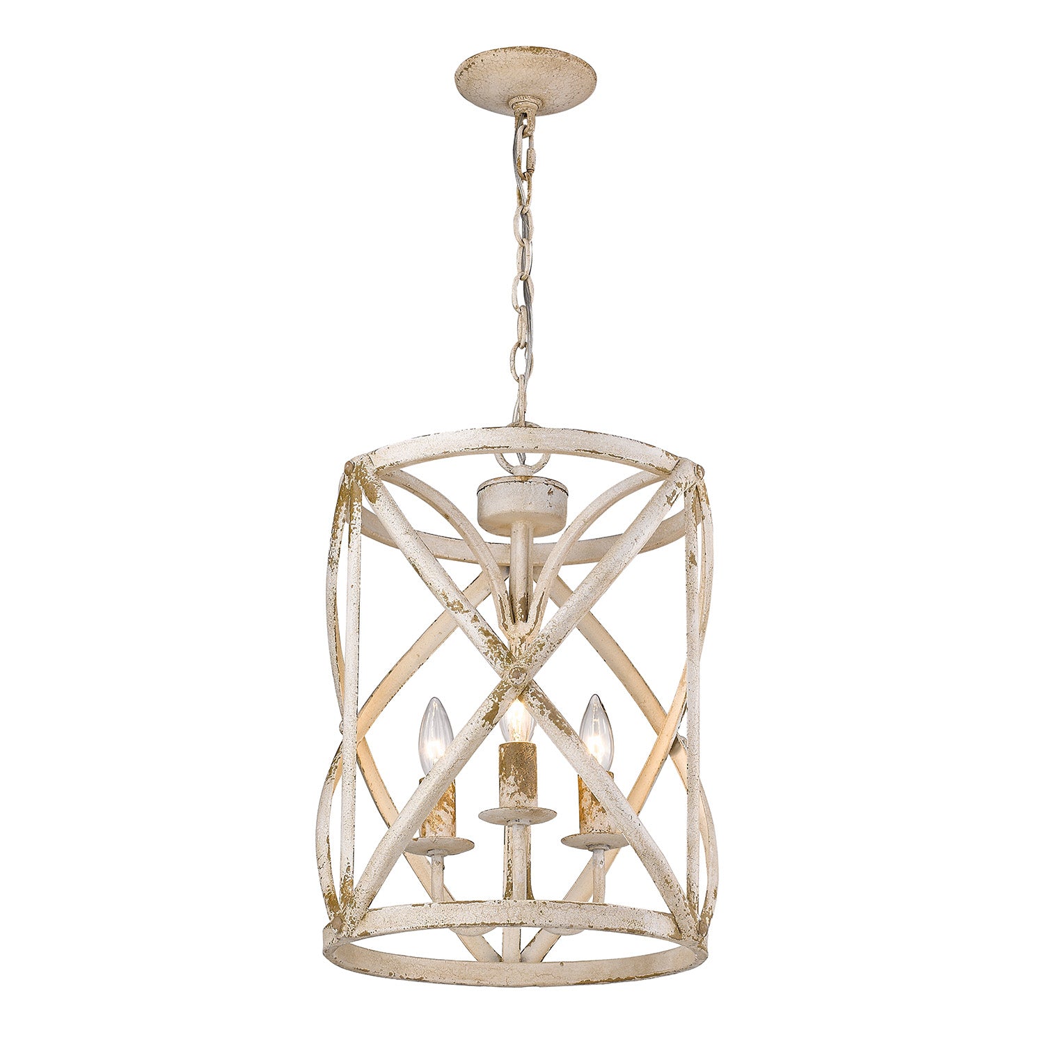Golden Lighting Alcott 3-light Pendant in Antique Ivory - - Golden Lighting