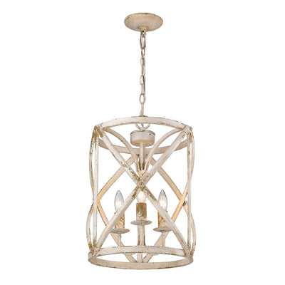 Golden Lighting Alcott 3-light Pendant in Antique Ivory - - Golden Lighting