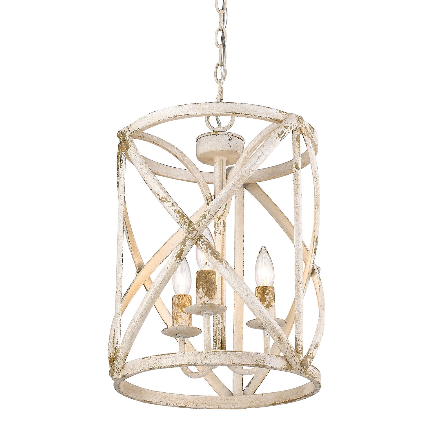 Golden Lighting Alcott 3-light Pendant in Antique Ivory - - Golden Lighting