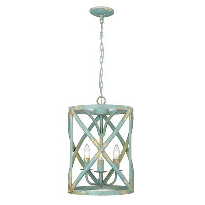 Golden Lighting Alcott 3-light Pendant in Antique Teal - - Golden Lighting