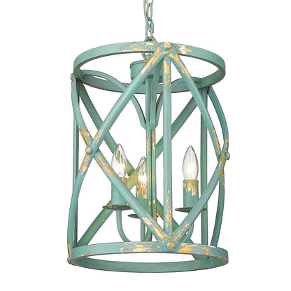 Golden Lighting Alcott 3-light Pendant in Antique Teal - - Golden Lighting