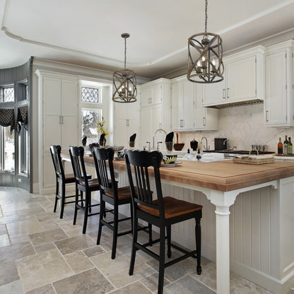 Golden Lighting Alcott 3-light Pendant in Antique Black Iron