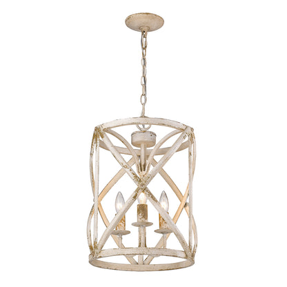 Alcott 3-Light Pendant in Antique Ivory - Antique Ivory / Antique Ivory / Beige - Golden Lighting