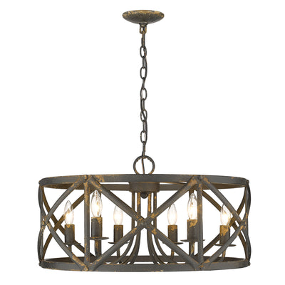 Golden Lighting Alcott 6-light Chandelier in Antique Black Iron - - Golden Lighting