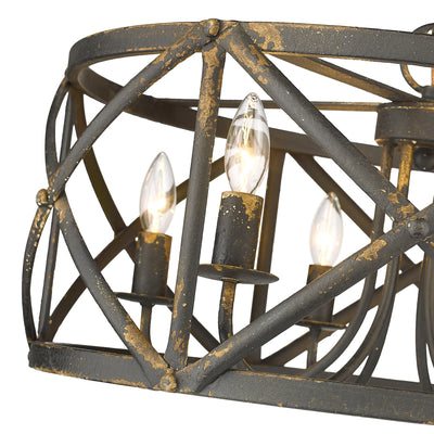 Golden Lighting Alcott 6-light Chandelier in Antique Black Iron - - Golden Lighting