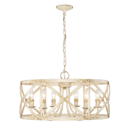 Golden Lighting Alcott 6-light Chandelier in Antique Ivory - - Golden Lighting