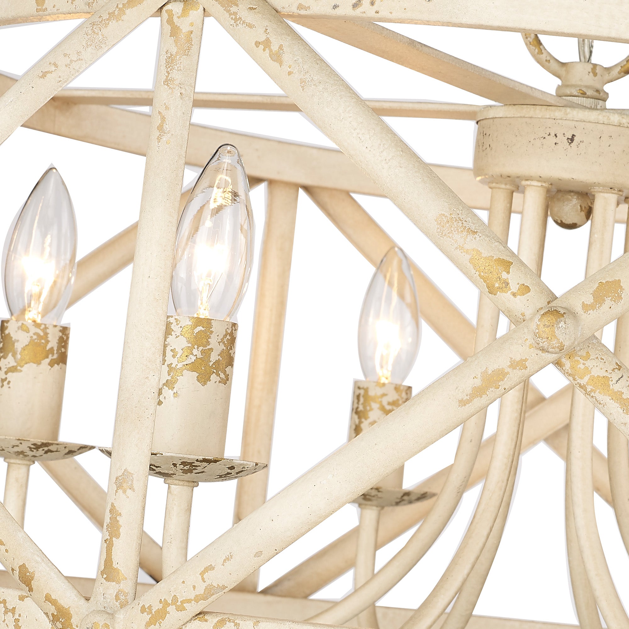 Golden Lighting Alcott 6-light Chandelier in Antique Ivory - - Golden Lighting