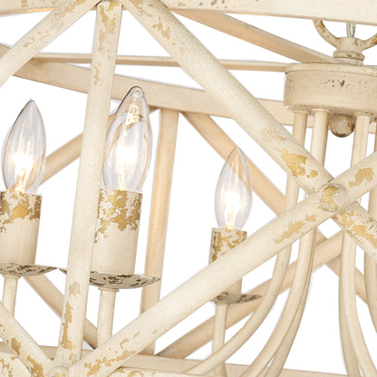 Golden Lighting Alcott 6-light Chandelier in Antique Ivory - - Golden Lighting