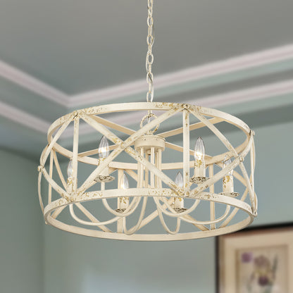 Golden Lighting Alcott 6-light Chandelier in Antique Ivory - - Golden Lighting