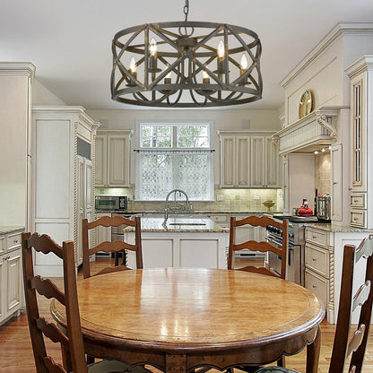 Alcott 6 Light Chandelier in Antique Black Iron - Default Title - Golden Lighting