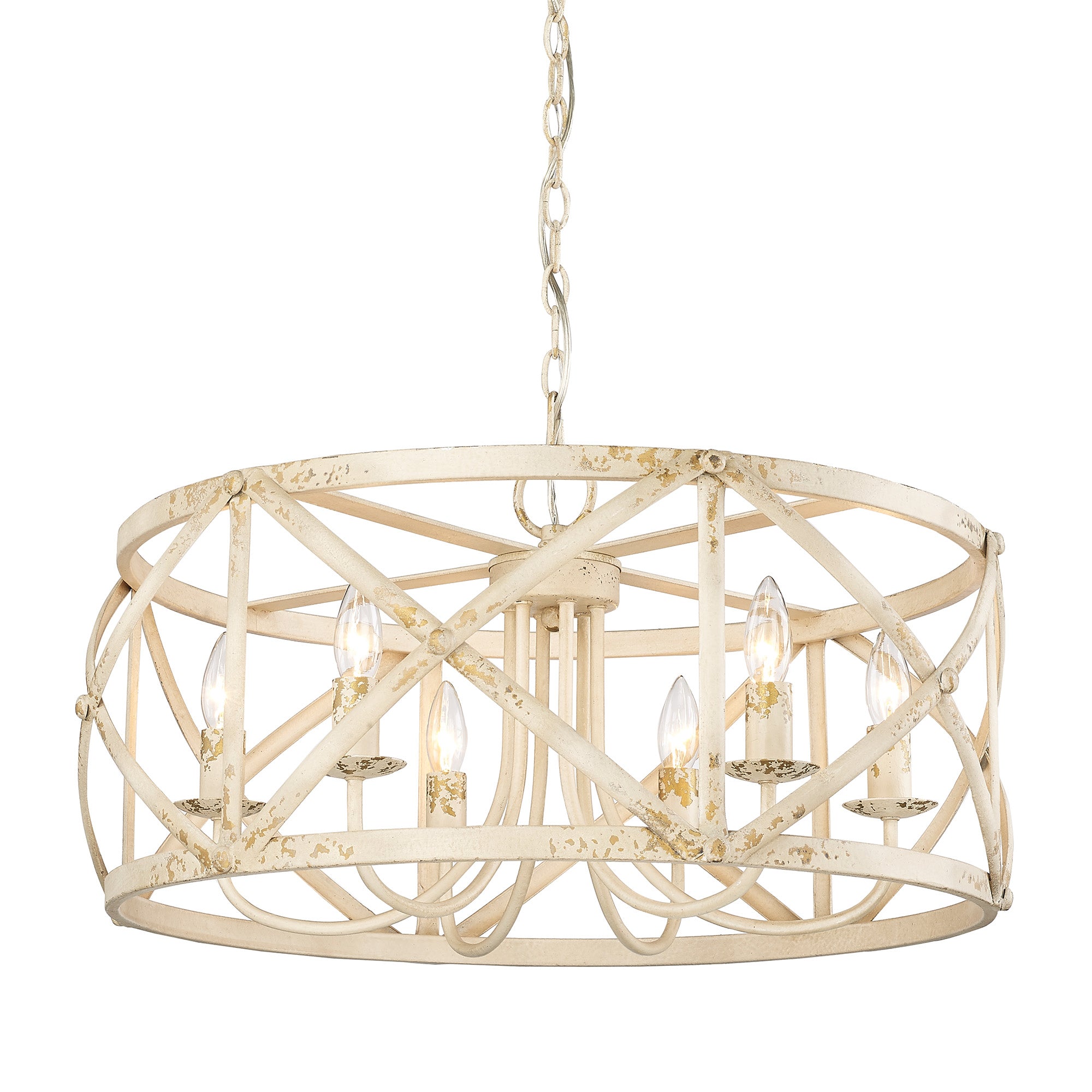 Alcott AI 6 Light Chandelier in Antique Ivory - - Golden Lighting