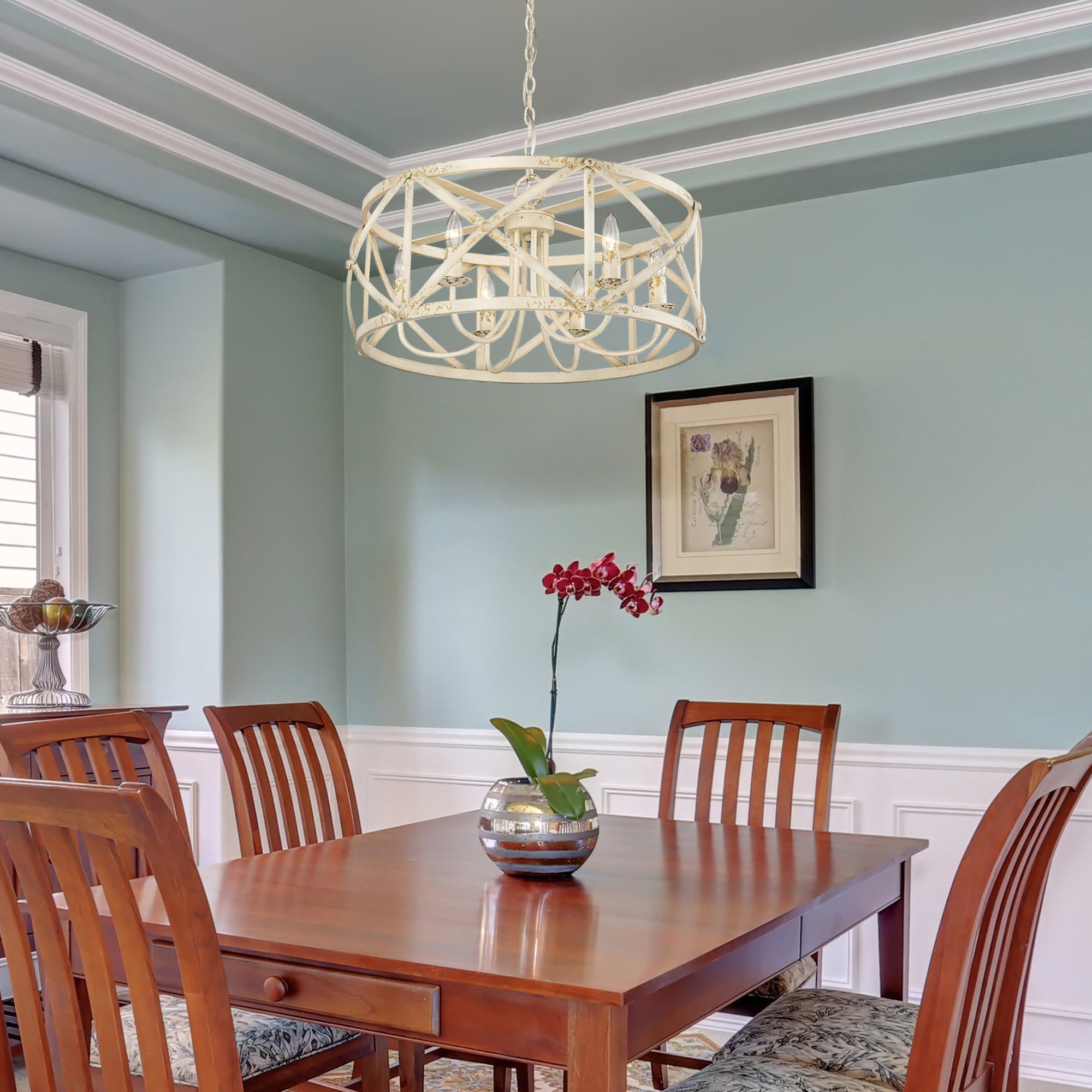 Golden Lighting Alcott 6-light Chandelier in Antique Ivory