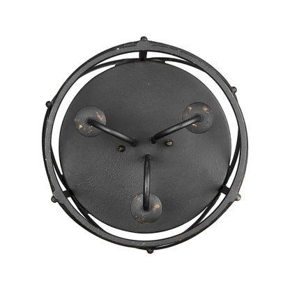 Golden Lighting Alcott 3-light Flush Mount in Antique Black Iron - - Golden Lighting