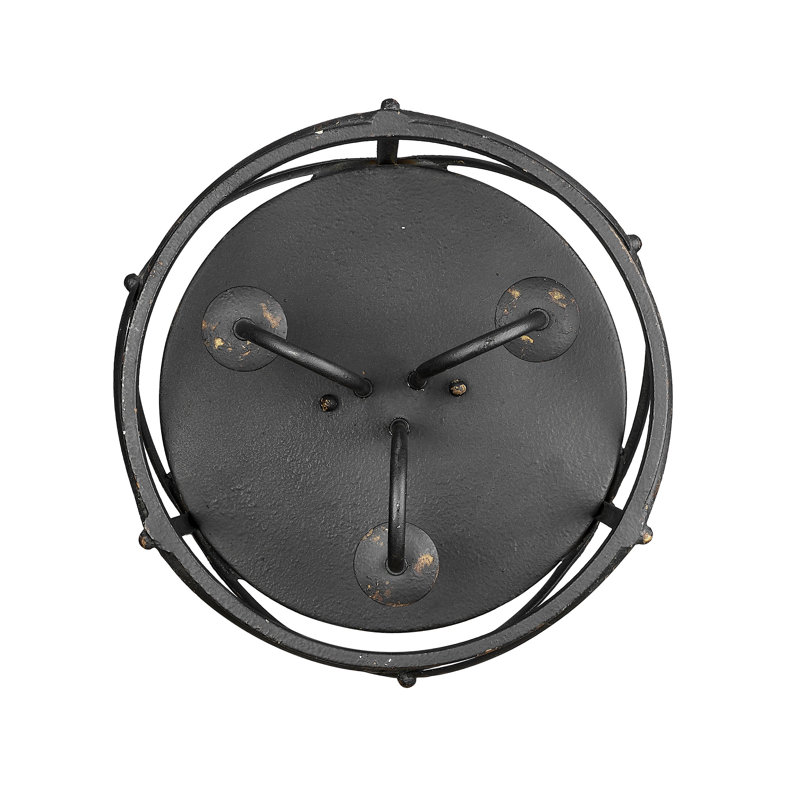 Golden Lighting Alcott 3-light Flush Mount in Antique Black Iron