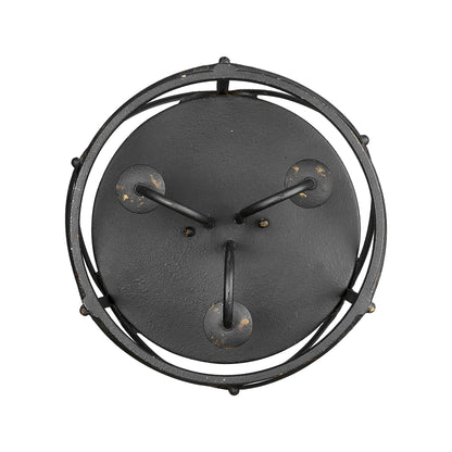 Golden Lighting Alcott 3-light Flush Mount in Antique Black Iron
