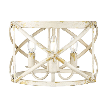Alcott 2 Light Flush Mount in Antique Ivory with No Shade - Default Title - Golden Lighting