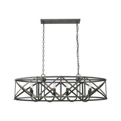 Golden Lighting Alcott 8-light Island Light in Antique Black Iron - - Golden Lighting